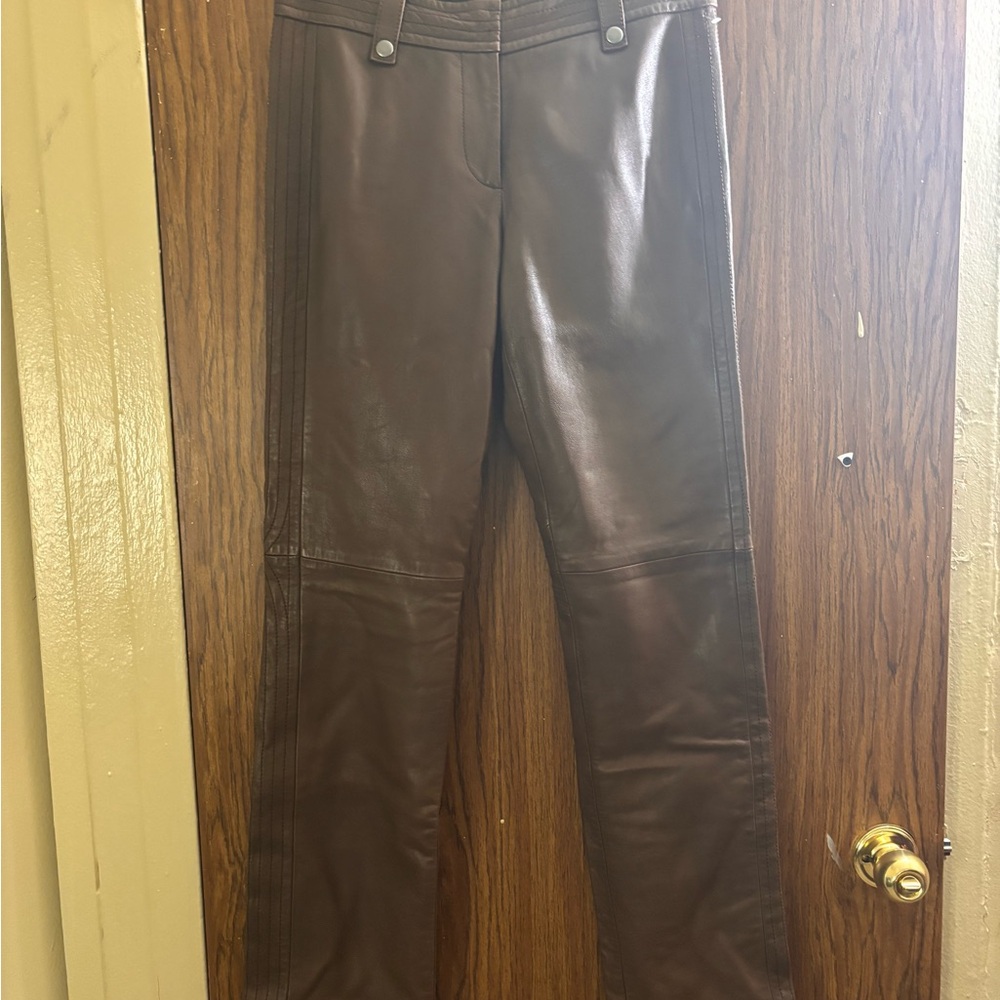 DKNY Brown Leather Pants